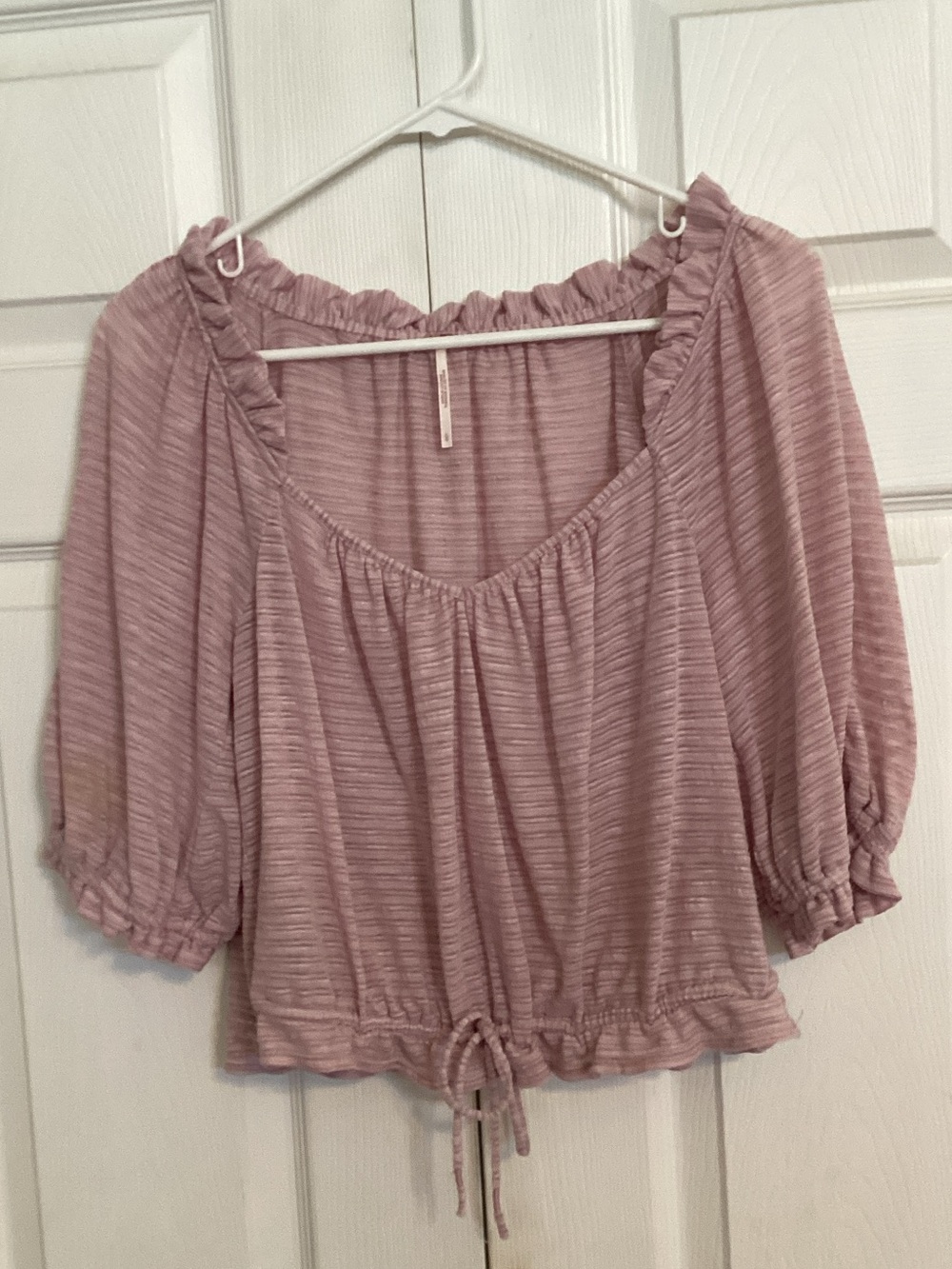 Free People Dusty Rose Peasant Crop Top